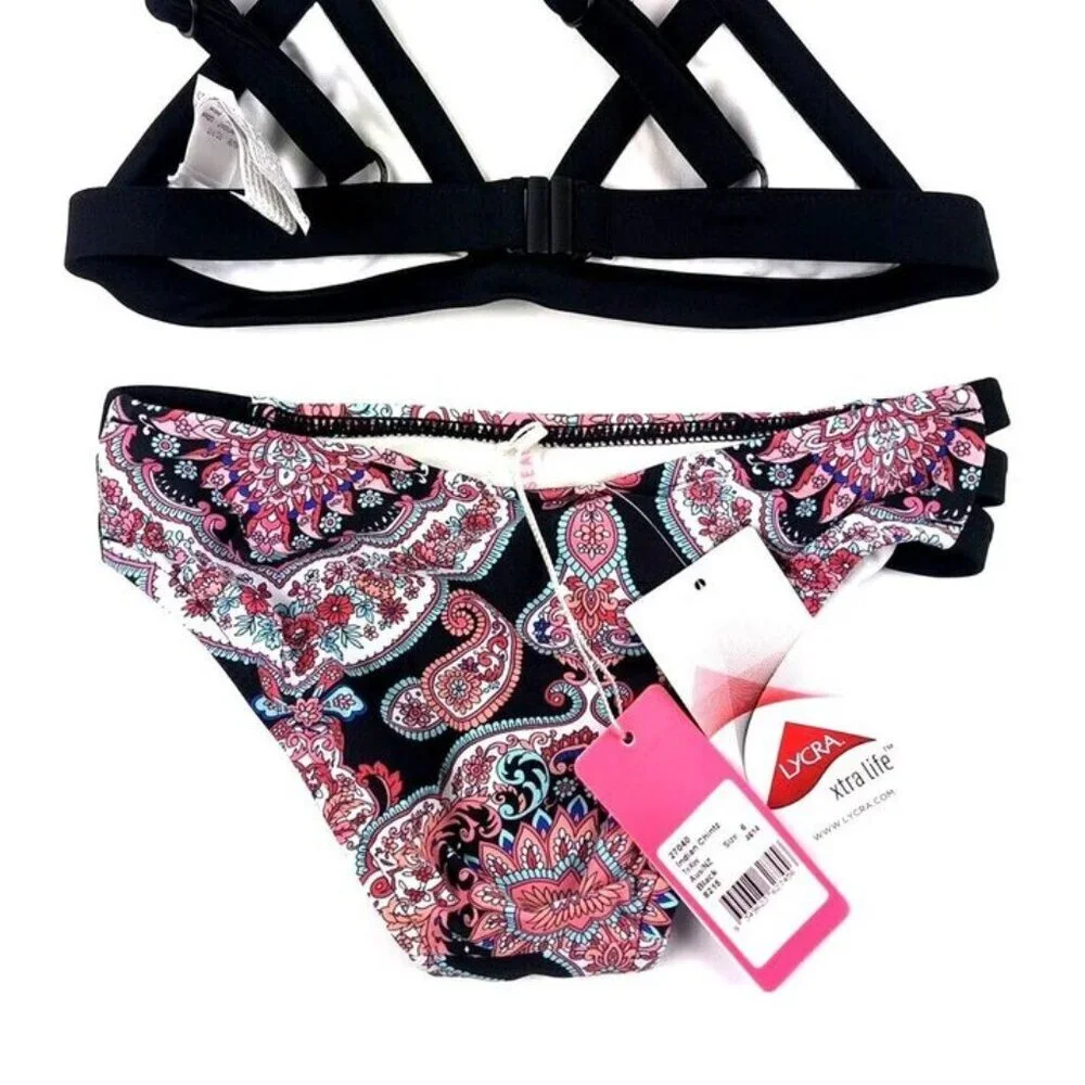 Seafolly Girl’s Triangle Bikini Top and Swimsuit Bottom, Set, Size 6